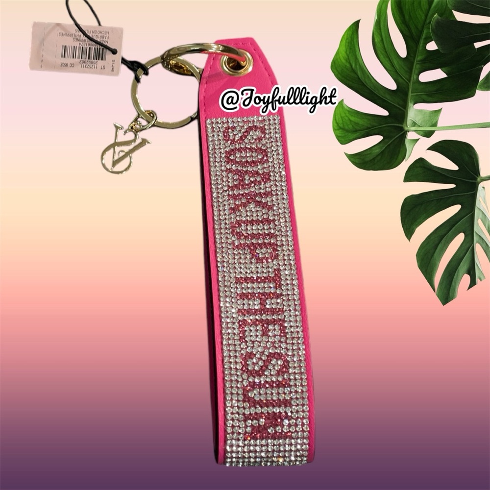 Victoria's Secret Soak up the Sun bling rhinestone wristlet strap keychain